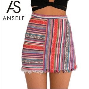 High waisted bohemian skirt size small